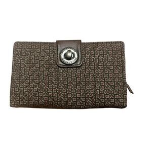 Bella Taylor Tacoma Brown Calico Cash System Wallet Quilted Budget Organizer